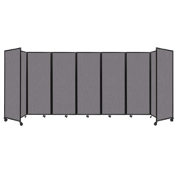 Versare Room Divider 360 Folding Portable Partition 19'6" x 7'6" Slate Fabric 1190719 - main
